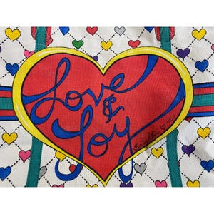 Brighton Love & Joy Heart Canvas Tote Bag LuLu Elf Holiday Shopper Multicolor image 8