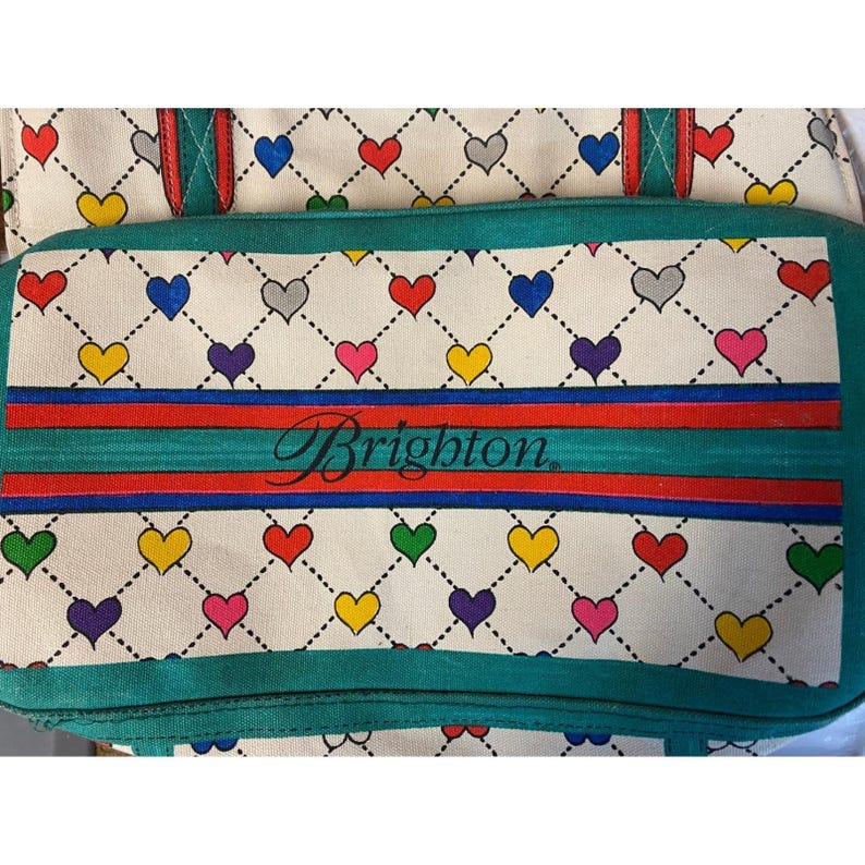 Brighton Love & Joy Heart Canvas Tote Bag LuLu Elf Holiday Shopper Multicolor image 5