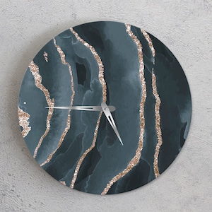 Marble wall clock, Modern wall clock, Grey wall clock, Beautiful wall clock, Silent Wall Clock, luxury clock, Oversized clock, Large clock