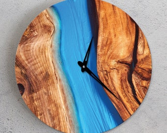 Scandinavian wall clock, Farmhouse clock, Resin wall clock, Epoxy clock, Contemporary clock, Oversized wall clock, Non ticking wall clock