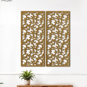 Moroccan wall decor, Moroccan wood panel, Abstract wooden wall art, Laser cut wood panel, Geometric wood art, Wooden boho wall art