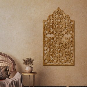 Moroccan Wood Panel, Moroccan Wood Wall Art, Arabic Wall Art, Laser Cut