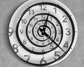 Relógio de viagem no tempo, Relógio espiral do tempo, Relógio infinito, Relógio de parede exclusivo, Relógio de parede minimalista, Relógio de parede moderno, Relógio de parede grande