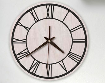 Roman numerals clock,Wooden wall clock modern,Wood wall clock,Wall Clock Large,Kitchen wall clock
