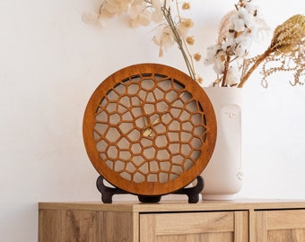 Modern table clock, Wooden wall clcok, Honeycomb Clock, Hexagon Clock, Clock wall decor, Contemporary wall clock, Oversized Wall Clock