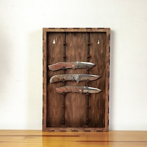 Knife rack,pocket knife shelf,rustic knife barn,knife display,knife shadow box,knives barn,folding knife shelf,knife stand,knife barn wood