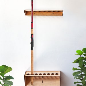 Fishing Rod Rack, Solid Maple, Any Size Wall Mount Pole Holder