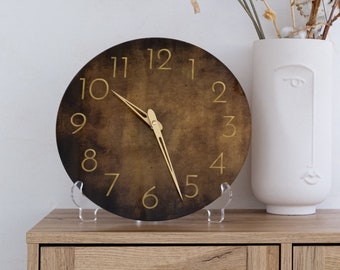 Brown wall clock, Wall clock with numbers, Minimalist wall clock small, Old wall clock, Unique Wall Clock, Kitchen wall clock, Farm clock