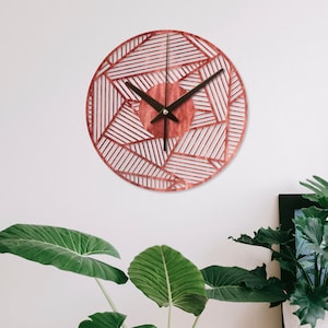 Geometric Clock, Modern Wall Clock, Minimalist Wall Clock, Art Wall Clock, Wall Clock Unique, Wall Clock Decor, Silent Wall Clock Wood