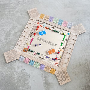 Monopoly board frame,Monopoly board game organizer,Monopoly player organizer,Monopoly accessories,Monopoly money holder,Monopoly game pieces