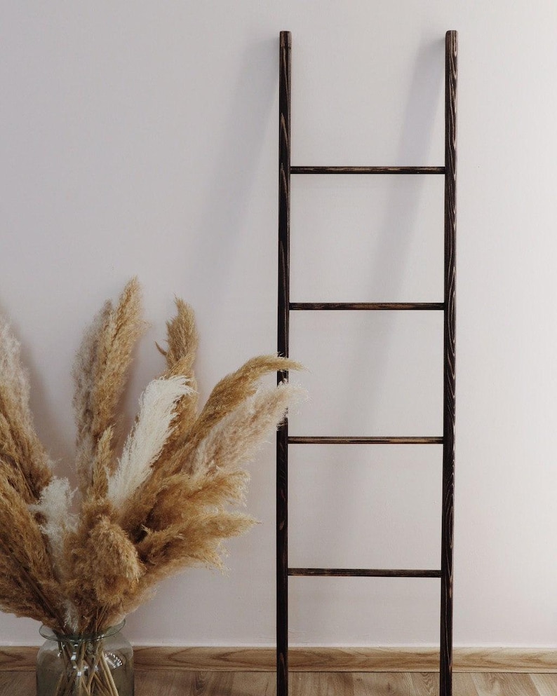 Blanket Ladder 5 Ftblanket Ladder Woodmodern Blanket Etsy