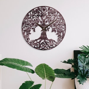 Baum des Lebens Wanduhr, Baum Wanduhr, Wald Wanduhr, Natur Wanduhr, Holzwanduhr, Dekorative Uhr, Baum des Lebens Dekor
