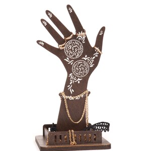 Jewelry hand holder,Wood jewelry organizer,Jewelry display wood,Jewelry organizer stand,Jewelry storage stand,Jewelry hand display image 2