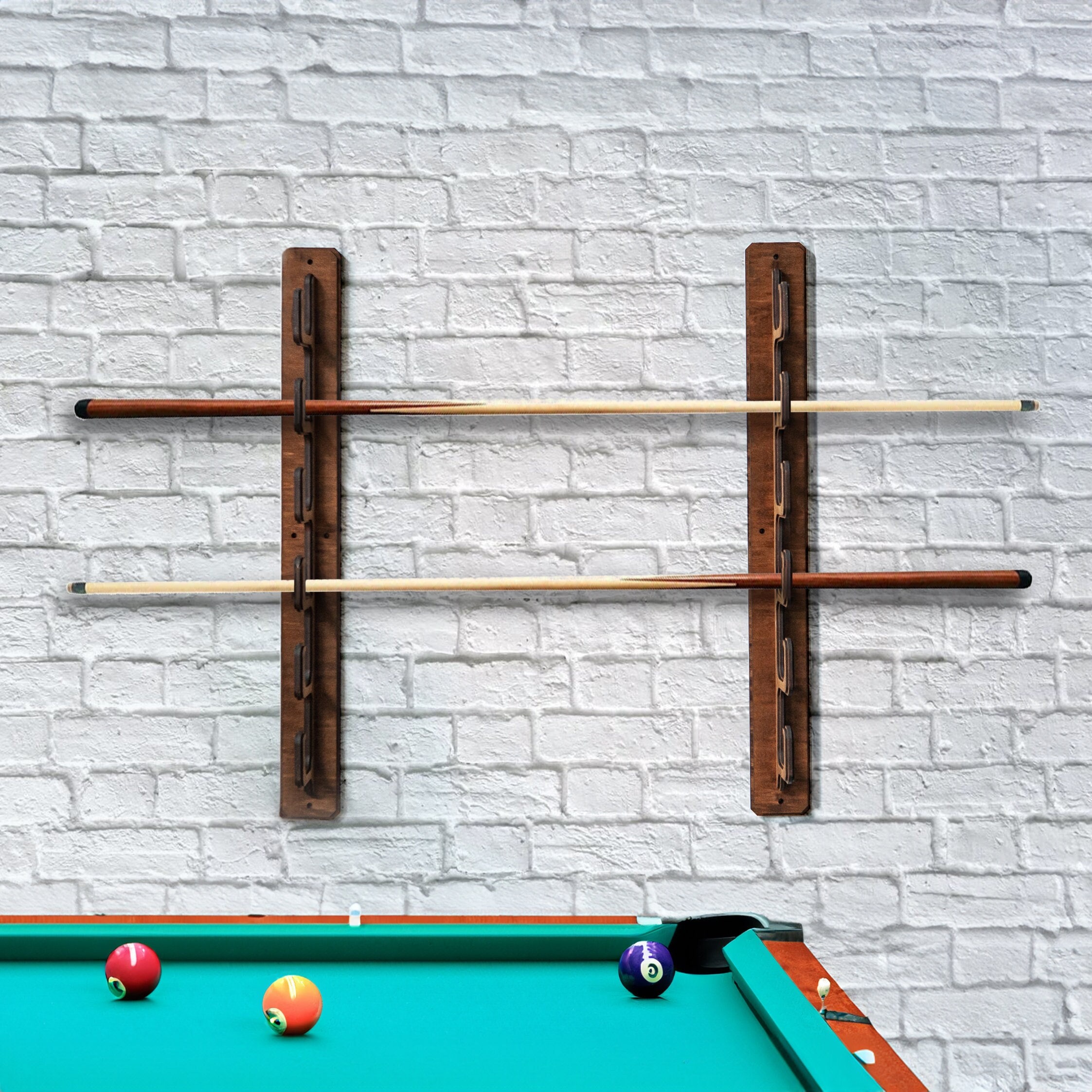 Porta Stecche Da Biliardo A Parete Per 6 Bastoni - Supporto Con Clip In EVA, Accessori Sala Giochi - 2