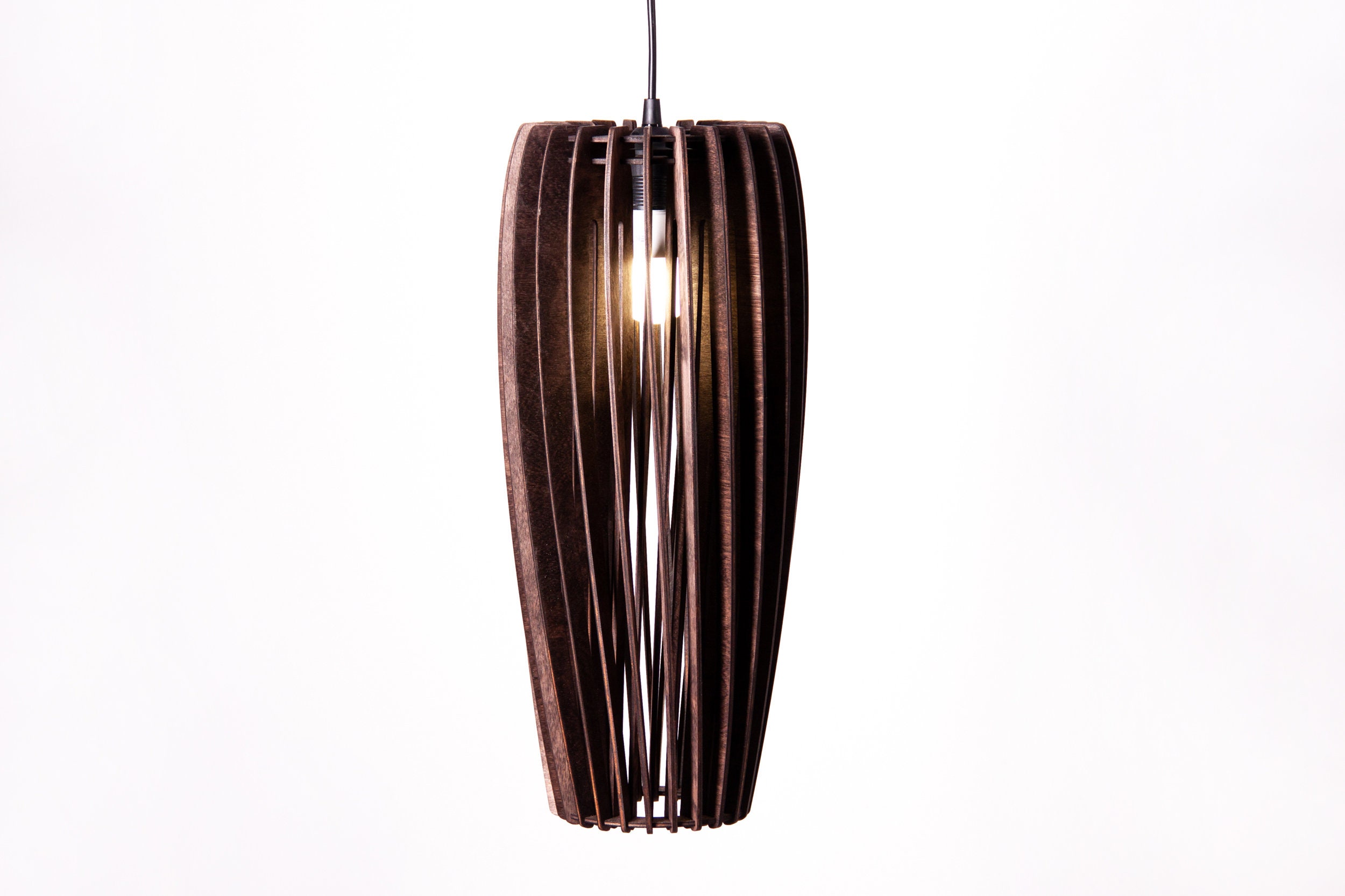 Hanging Wood Lighthanging Lamp Shadependant Light Shade Etsy UK