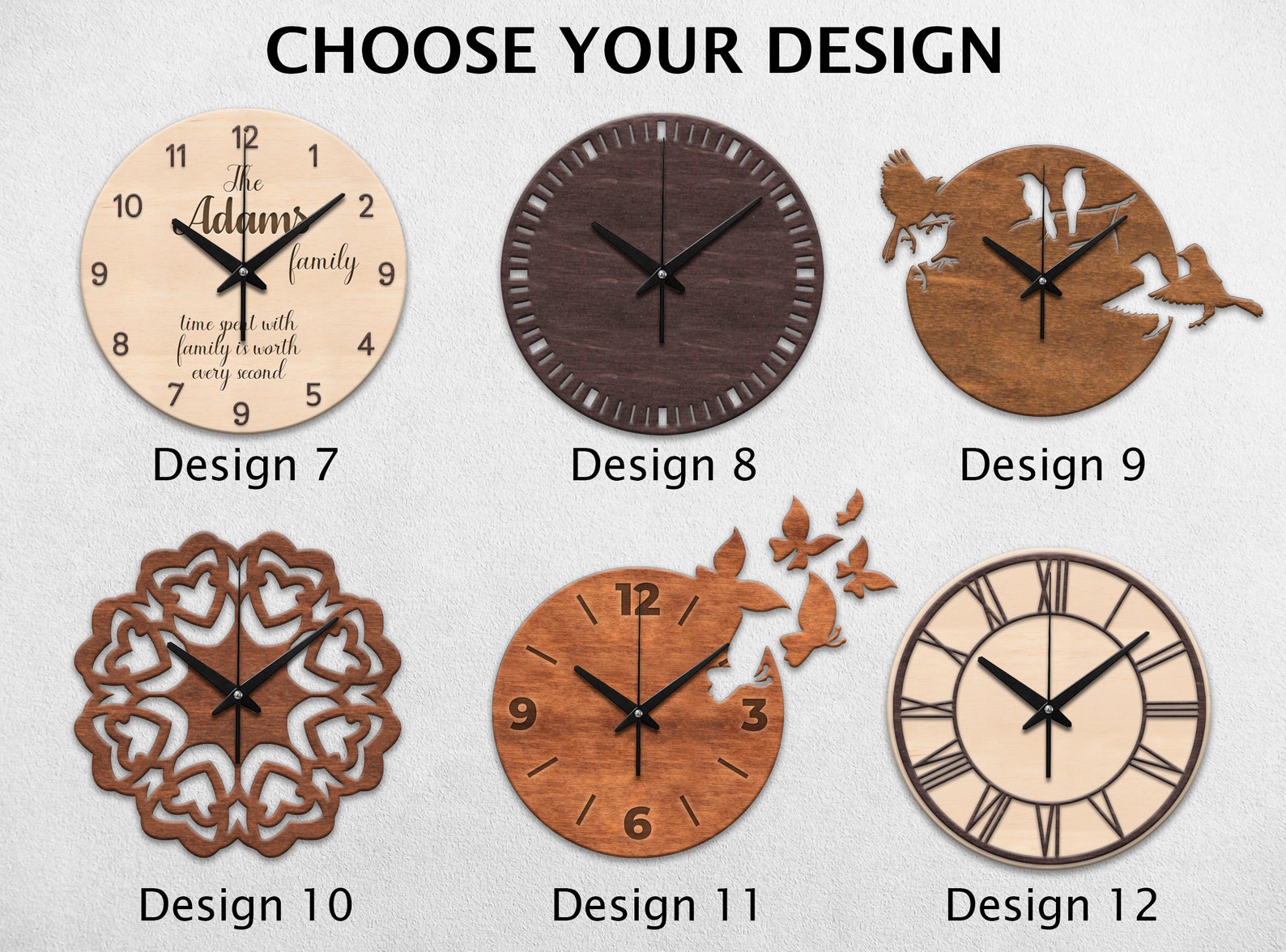 Modern Wood Wall Clockwall Clock Uniquewall Clock Etsy