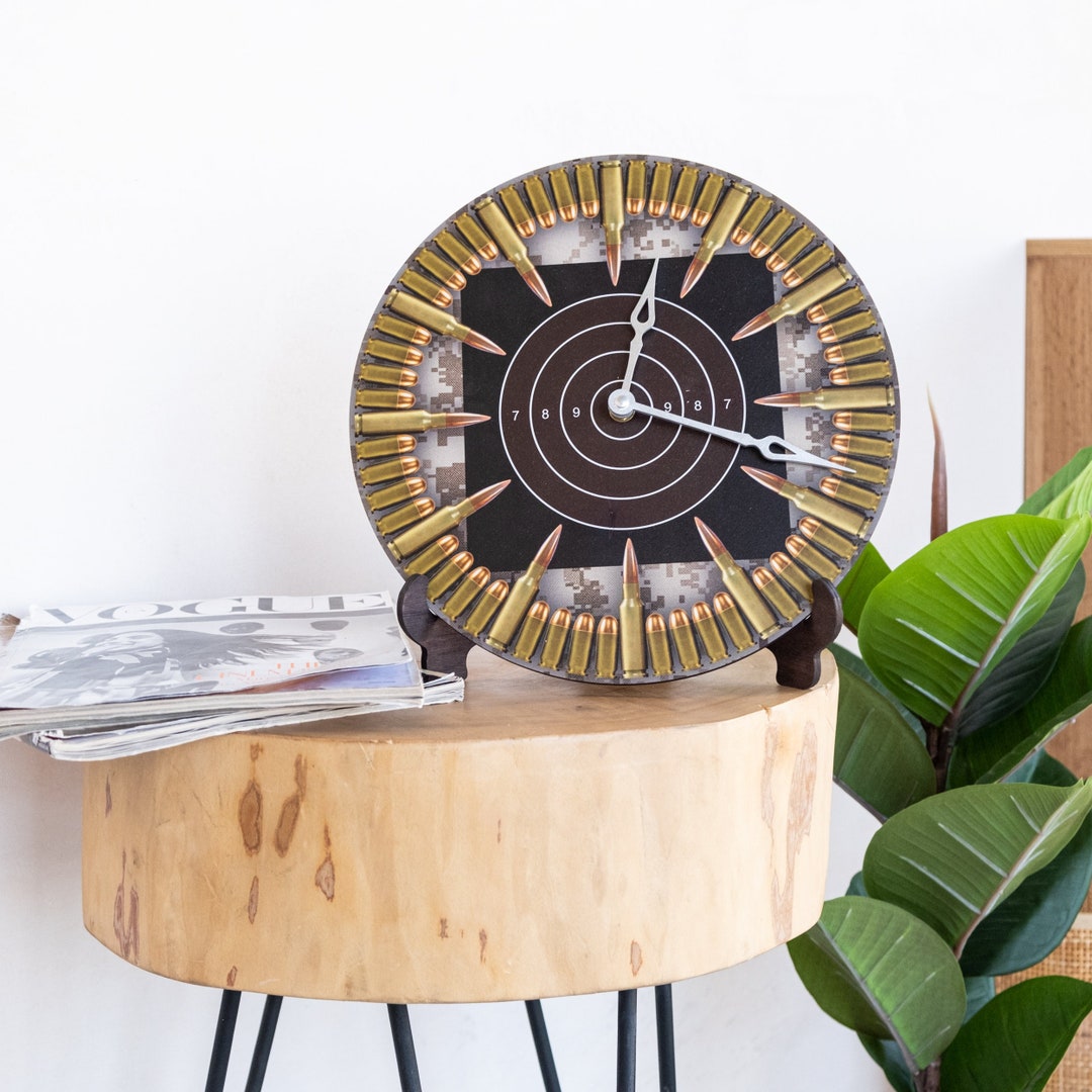 Military Wall Clock Army Clock Gun Wall Clock Target Clock Etsy