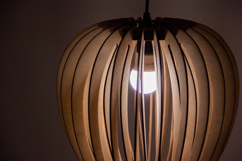 Wooden lamp shadeWood lamp shade pendantWood hanging lamp Etsy