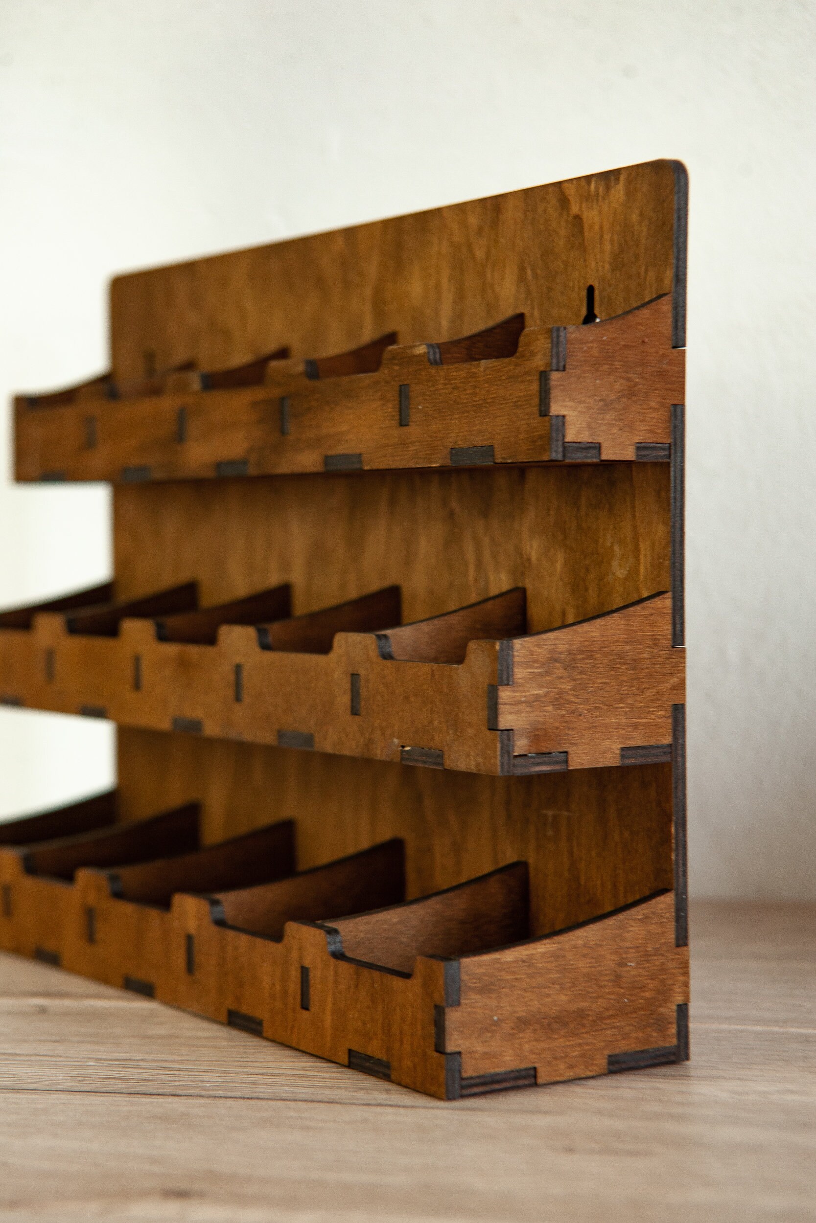 4-Tier Wooden Card Display Stand - Greeting Card Organizer Rack For Retail & Home