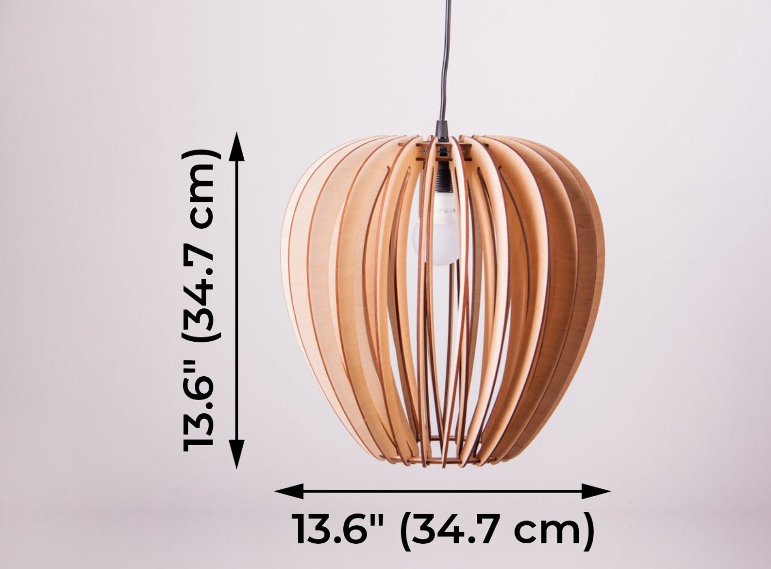 Wooden lamp shadeWood lamp shade pendantWood hanging lamp Etsy