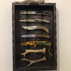 Knife Display, Rustic Knife Display, Pocket Knife Display, Pocket Knife Shelf, Folding Knife Shelf, Knife Holder, Pocket Knife Holder