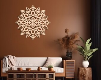 Wood mandala wall art, Meditation wall art, Wooden boho wall art, Yoga wall art, Bohemian wall art, Wood flower wall art, Buddhist wall art