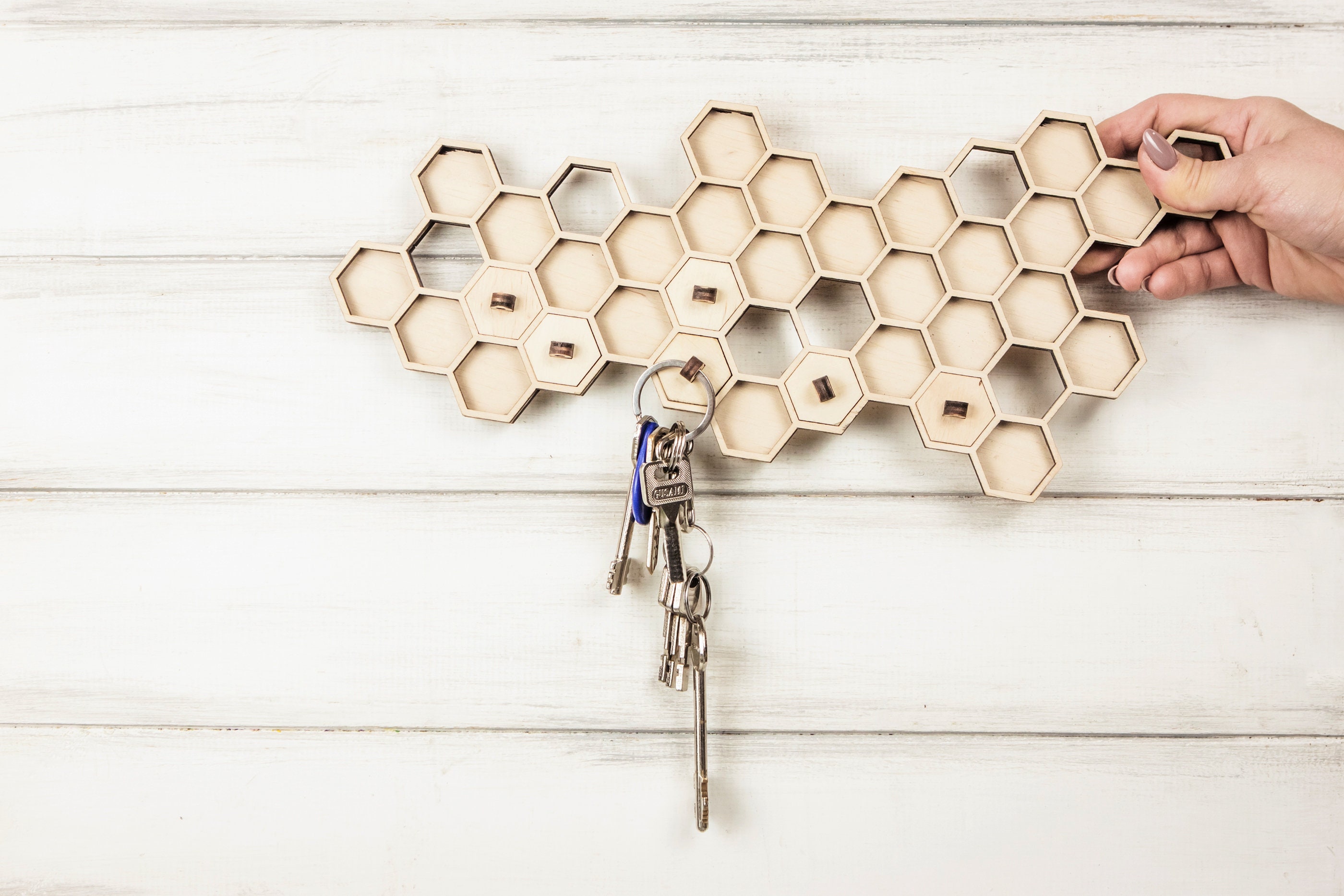 Honeycomb Key Holder Wall Key Organizer Wall Key Holder With Shelf Honeycomb Keychain Unique Key Holder for Wall Key Hanger Etsy