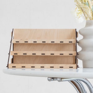 Tiered spice rack, Wooden spice rack, Spice organizer, Spice rack countertop, Spice jar holder,Spice storage,Spice stand,Portable spice rack
