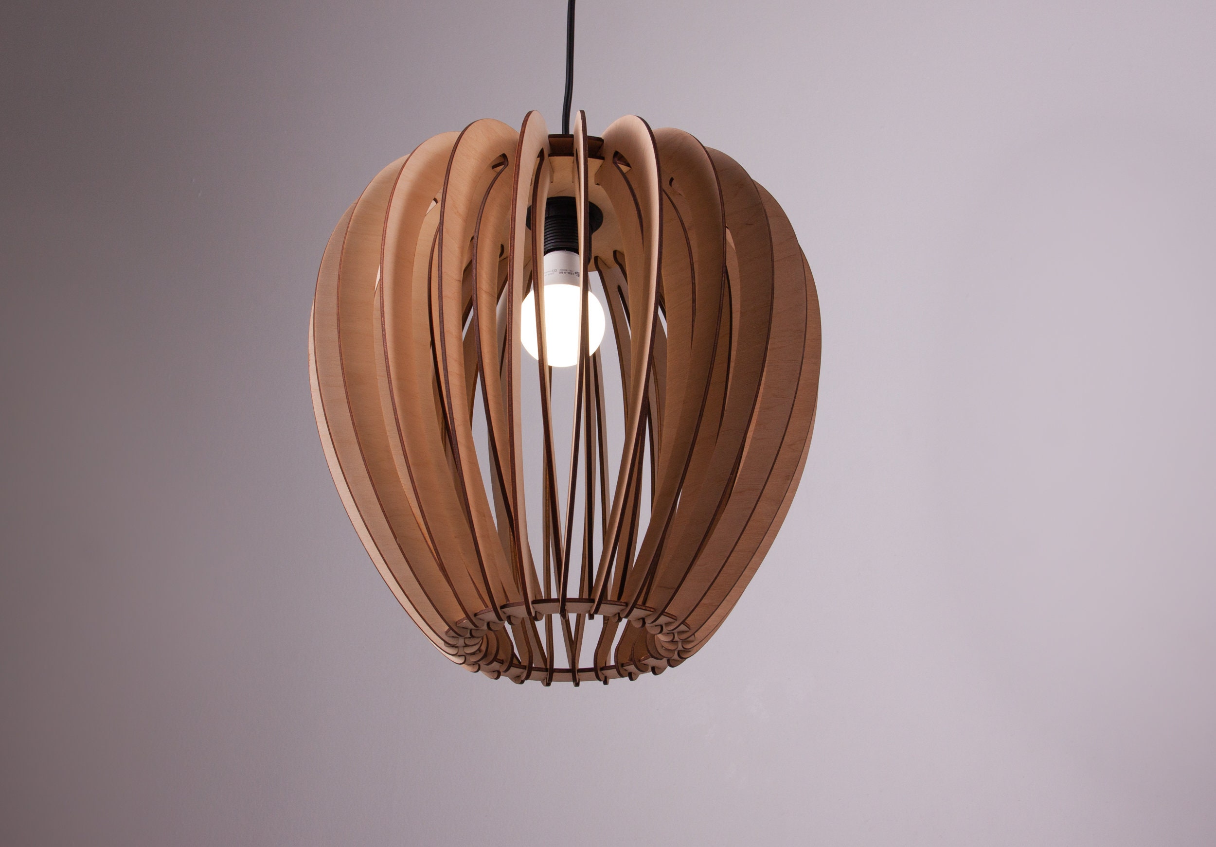 Wooden lamp shadeWood lamp shade pendantWood hanging lamp Etsy