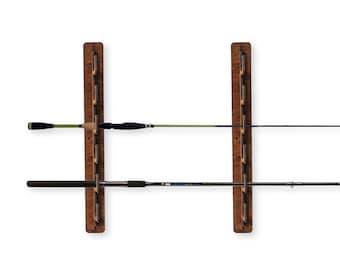 Wall mounted rod rack, Rod holder, Fishing rack, Fishing rod rack, Wooden rod rack, Fishing rod storage, Fishing Pole rack, Fisherman gift