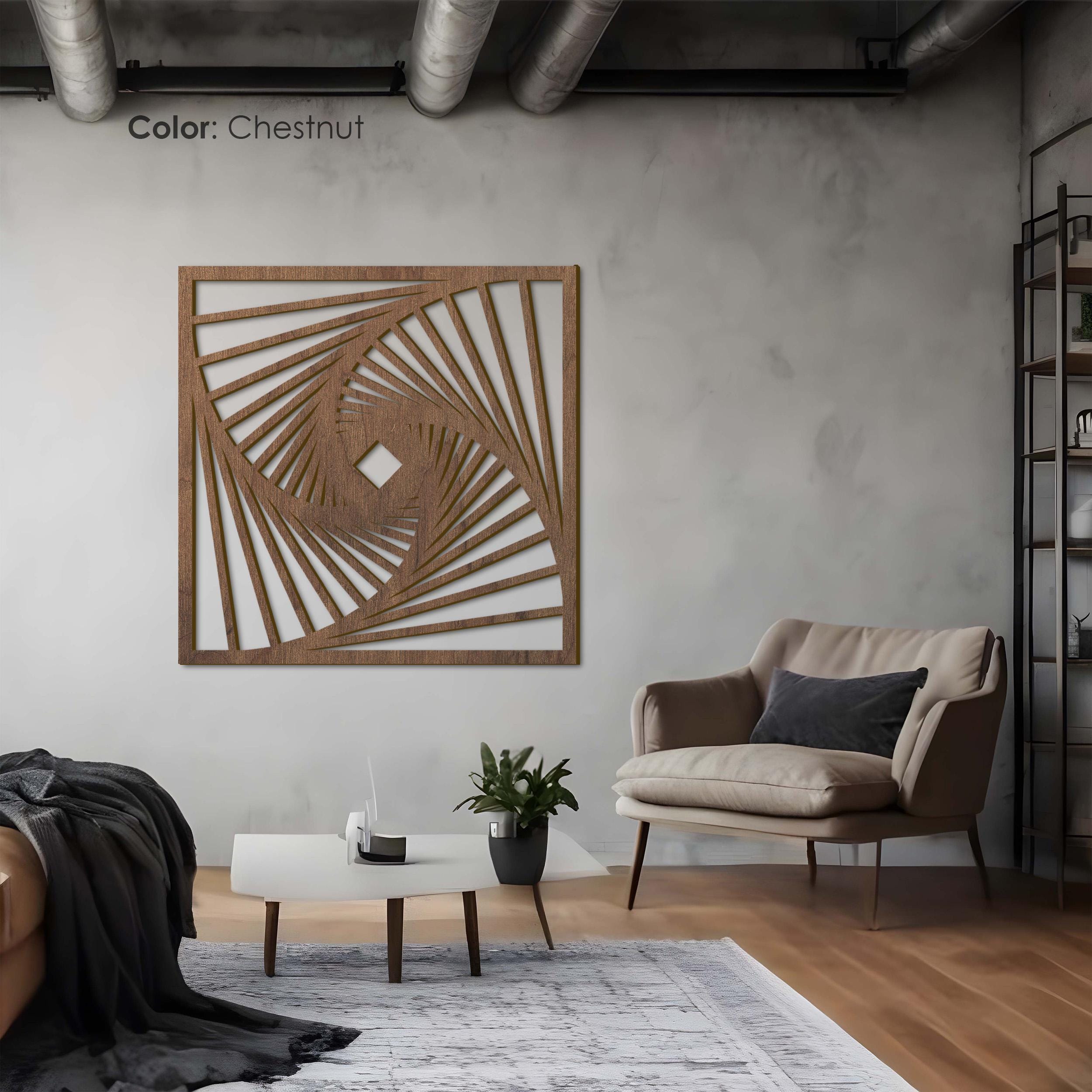Square Wooden Wall Art, Minimalist Plywood Wall Decor, Modern Geometric ...