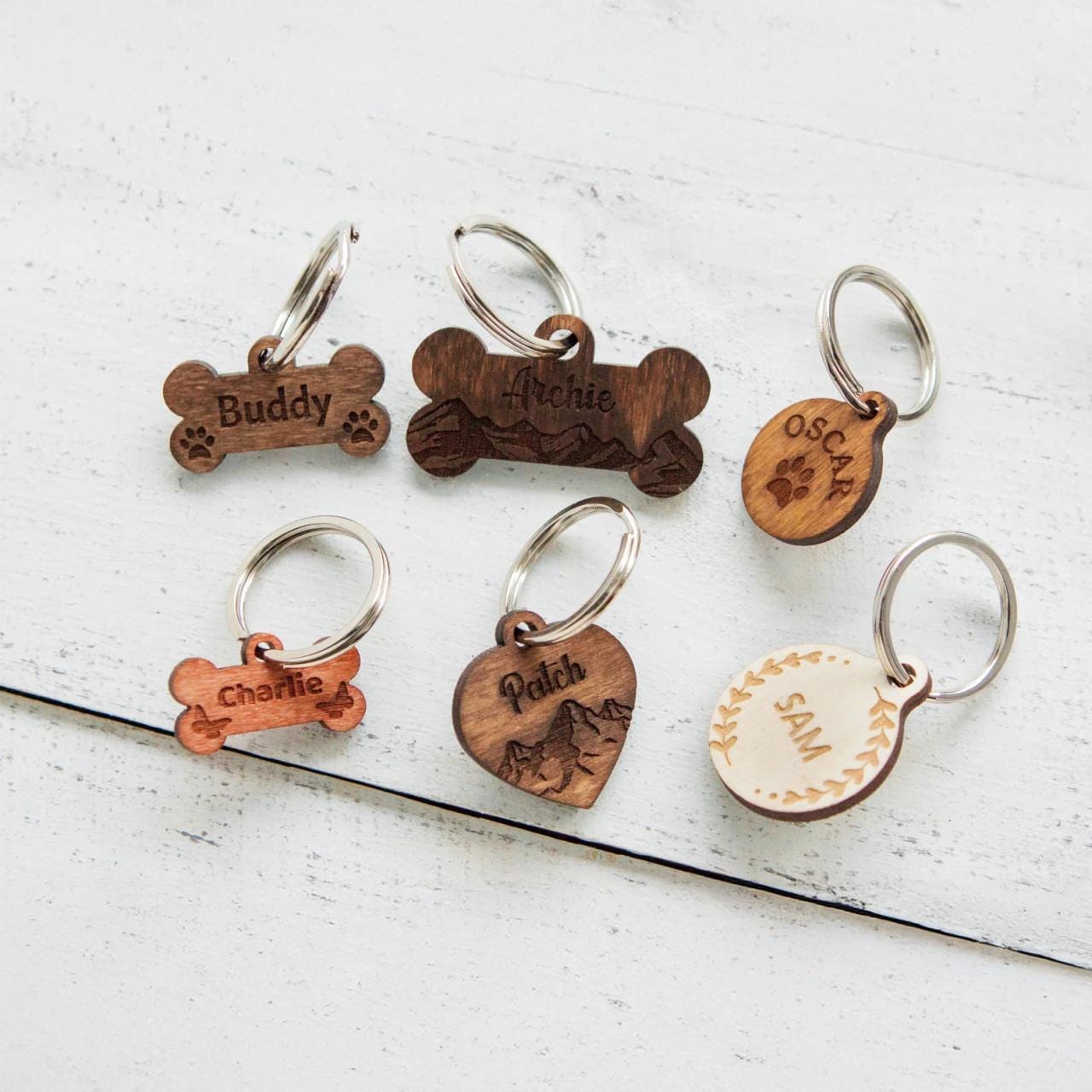 Dog tags for dogs personalized,Dog id tag with wood,Cat tag personalized,Pet tag engraved,Wood dog tag,Pet name tag engraved,Custom dog tag