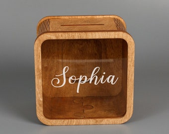 Caja de dinero de madera, caja de dinero de madera, caja de dinero personalizada, caja de dinero personalizada, caja de fondo de aventura, caja de dinero de madera de fondo de aventura, regalo de caja de dinero