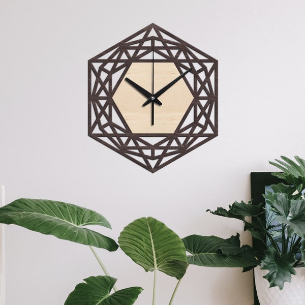 Dungeons and dragons dice clock, Dungeons master clock, Dnd dice clock, Dungeons and dragons gifts, Geometric wall clock, Wooden wall clock