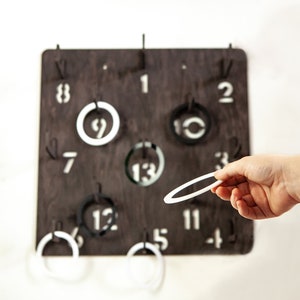 Ring toss game hanging, Ring hook game, Wood ring toss game, Ring toss carnival game, Ring throwing game, Yard games for adults