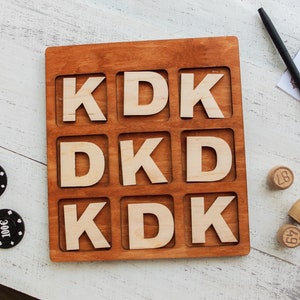 Tabuleiro tic tac toe personalizado, jogo tic tac toe, letras tic tac toe, conjunto de madeira tic tac toe, jogo de tabuleiro personalizado, jogo de tabuleiro familiar
