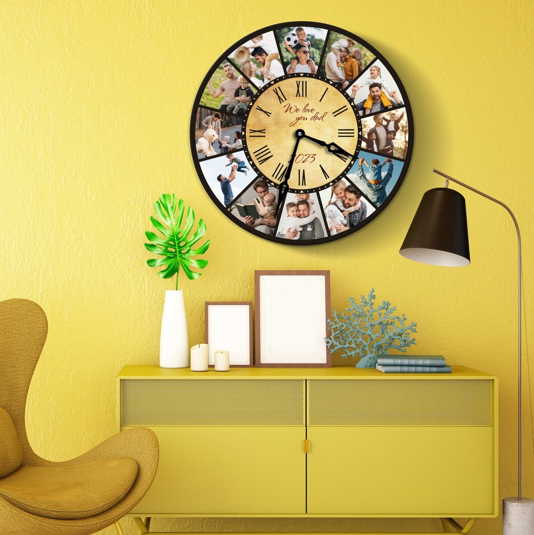 Custom Photo Wall Clock, Personalized Wall Clock, Wall Clock With