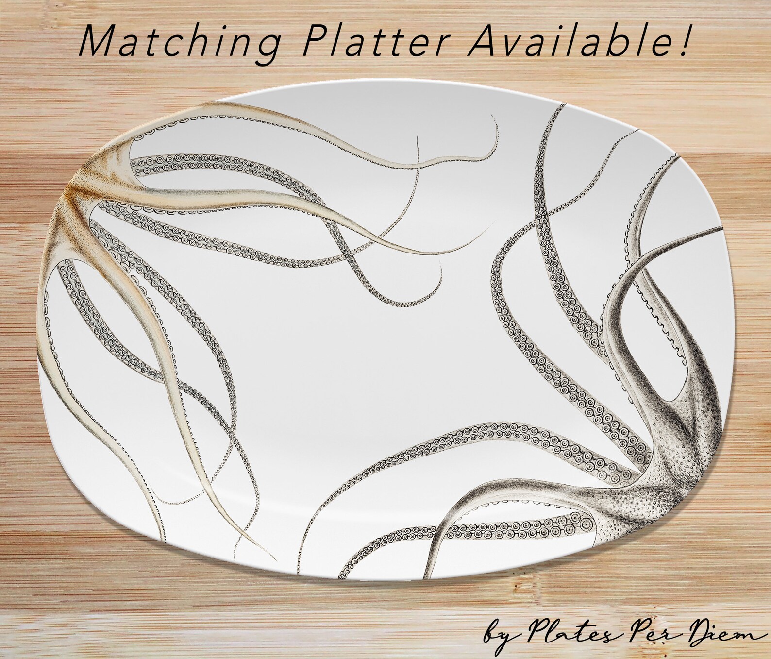 Octopus Dinnerware Set of Bowls for Indoor and Outdoor Dining