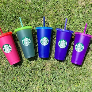 Limited Edition Venti 24 oz Starbucks Cups | UV Color Changing Cold Cups| Bulk Cups | Perfect for Staff, Colleagues, Employees