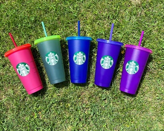 Limited Edition Venti 24 oz Starbucks Cups | UV Color Changing Cold Cups| Bulk Cups | Perfect for Staff, Colleagues, Employees
