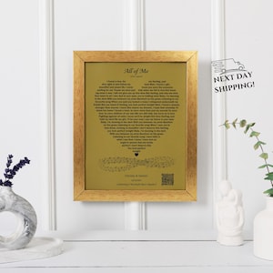 3rd Anniversary Gift, Personalized Leather Anniversary Gift, Leather Wedding Song Lyric Art, Gift idea for Wife, Personalized Song Lyrics