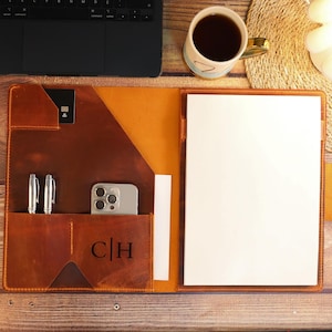 Personalized leather Portfolio, Custom Padfolio, A4 Letter Size Notepad/Legal Pad Padfolio, Organizer for Letter Size Writing Pad