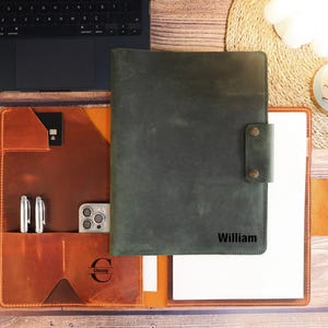 Business Leather A4/A5 Portfolio, Handmade Leather Document Organizer, Portfolio Cover, Corporate Gift, Gift for Dad, Christmas Gift