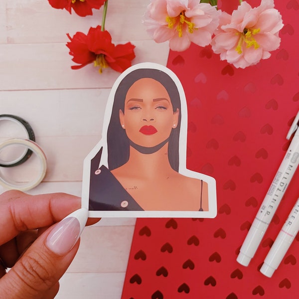 Rihanna Sticker, handmade, weatherproof- glossy Badgalriri, Robin Rihanna Fenty