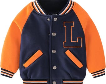 Dziecięca kurtka Varsity Custom Personalizowana kurtka bomberka dla chłopców i dziewcząt z napisem Letterman Prezent