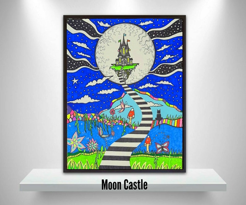 Castle art print, Wall art, Poster print, Fantasy art, Enchanted Castle art print, Wall art, Poster print, Fantasy art, Enchanted