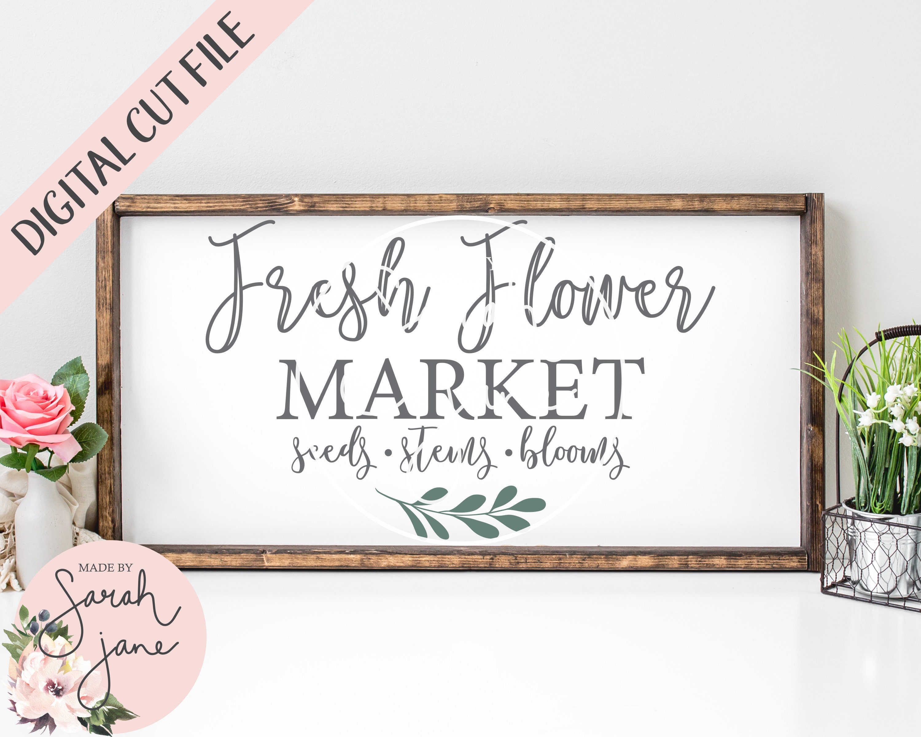 Fresh Flower Market SVG Digital File Bundle svg Dxf Eps - Etsy