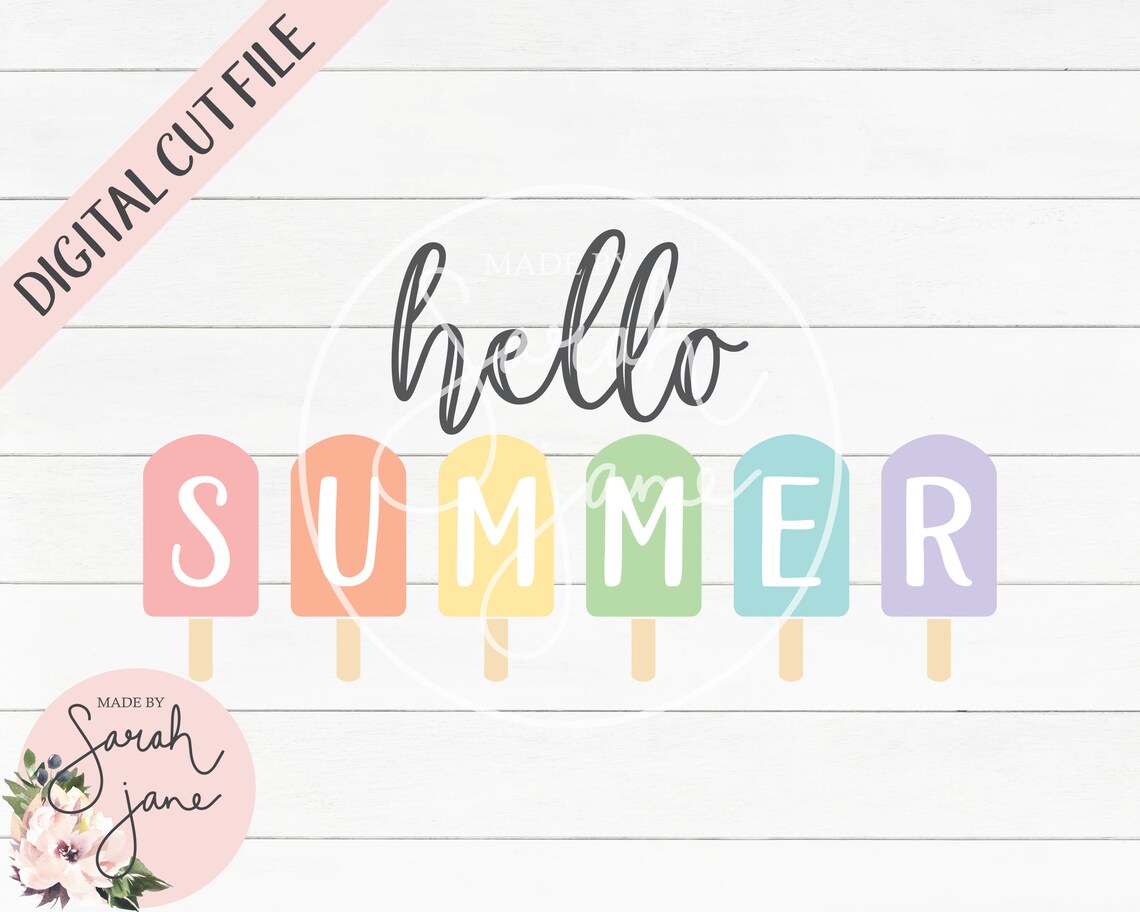 Download Hello Summer Popsicles SVG Digital File Bundle svg dxf | Etsy