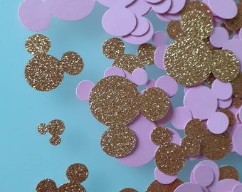 Mickey /Minnie Maus Konfetti aus Fotokarton /Glitzerkarton hergestellt 150  Stück im Set