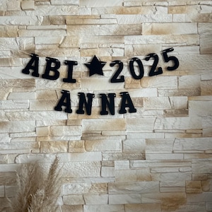 Abitur / ABI 2025 / Deko personalisierte Buchstabengirlande 10 cm hoch (in verschiedenen Farben)